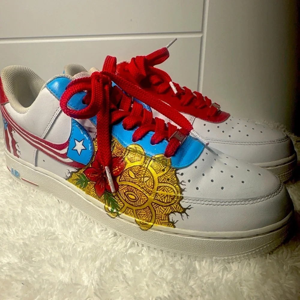 Nike Custom Air Force 1 '07 Puerto Rico Shoes